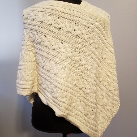 Ann Taylor Cream Colored Poncho Shrug (one size) - Picture 5 of 7